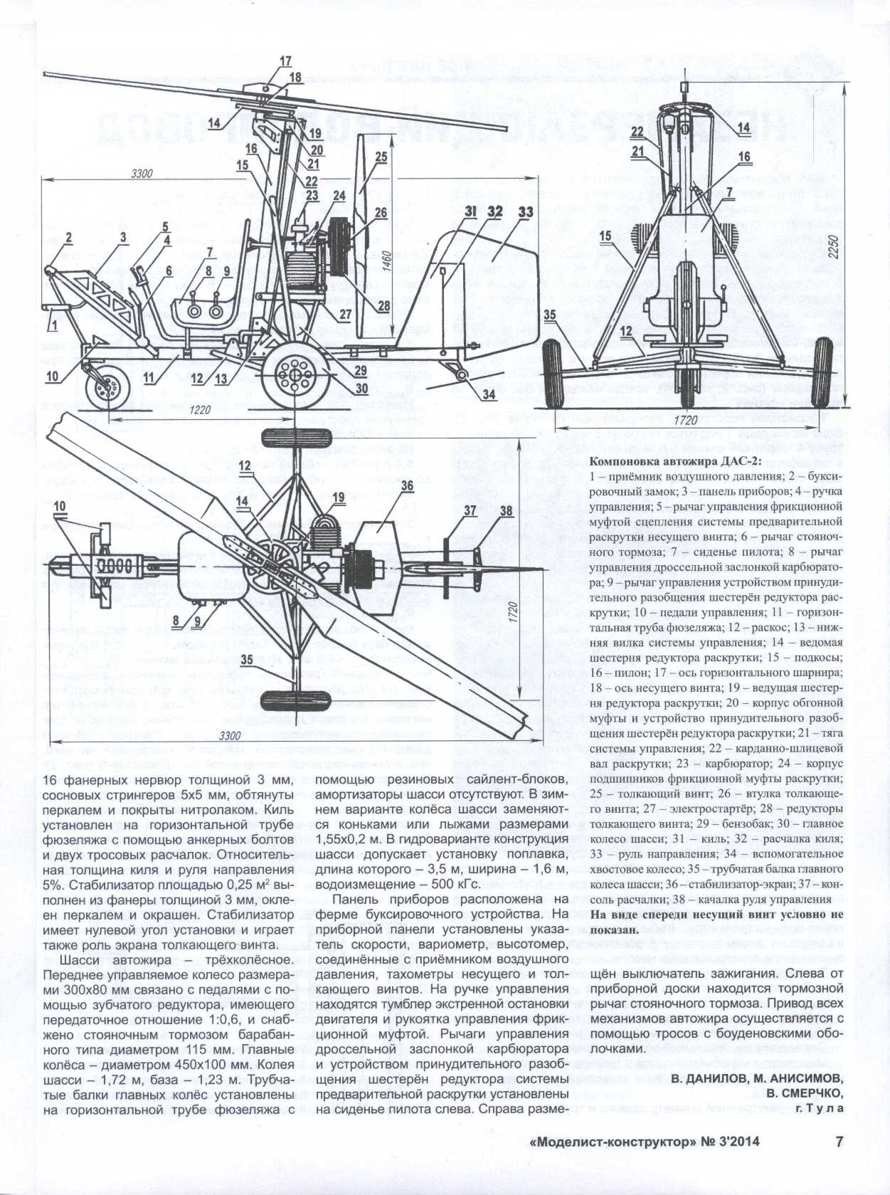 Автожир своими руками чертежи